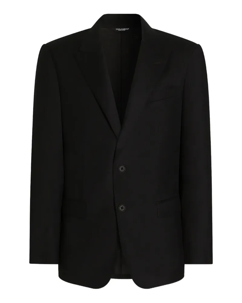 Dolce & Gabbana Leichte einreihige Martini Flanelljacke - Schwarz Schwarz