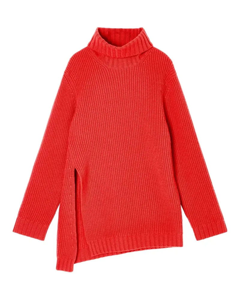 Giorgio Armani asymmetric-hem ribbed sweater - Rot Rot