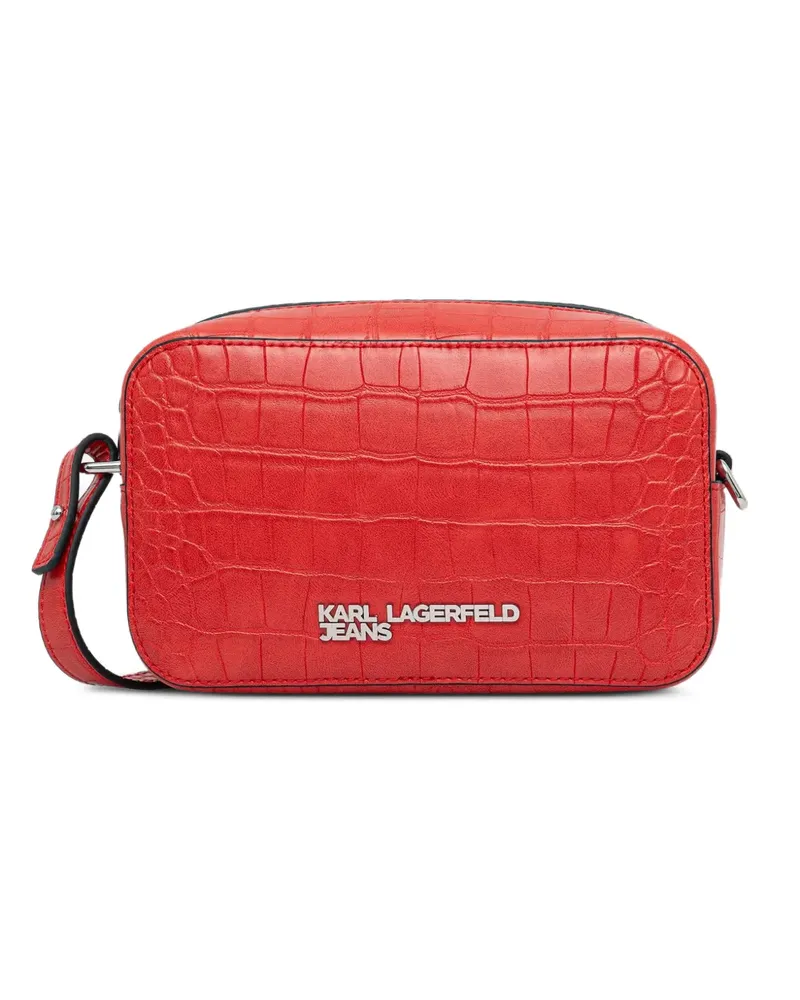 Karl Lagerfeld croc-effect crossbody bag - Rot Rot