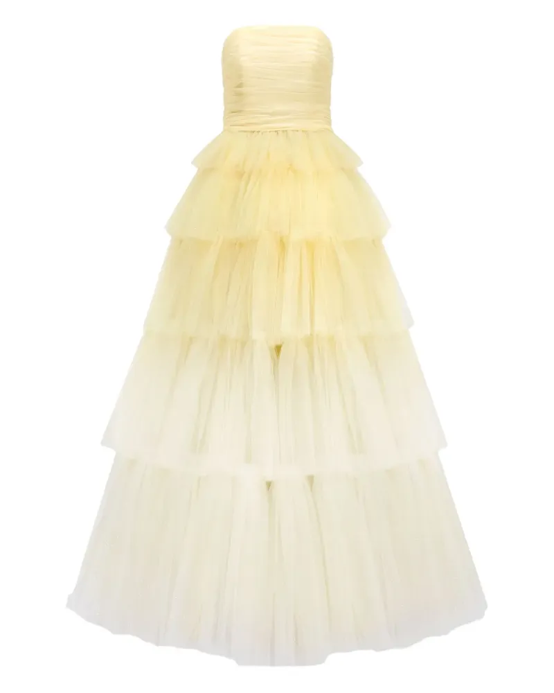 Jenny Packham Gestuftes Adore Abendkleid - Gelb Gelb