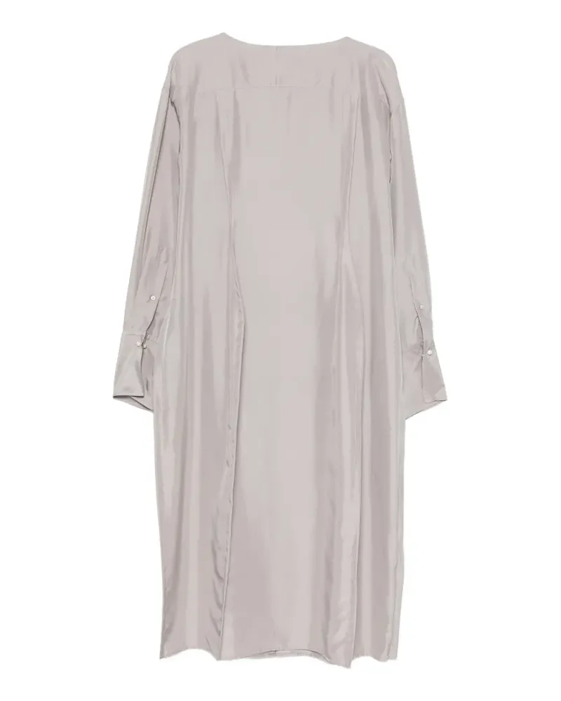 Carven lace-trim long-sleeves midi dress - Grau Grau