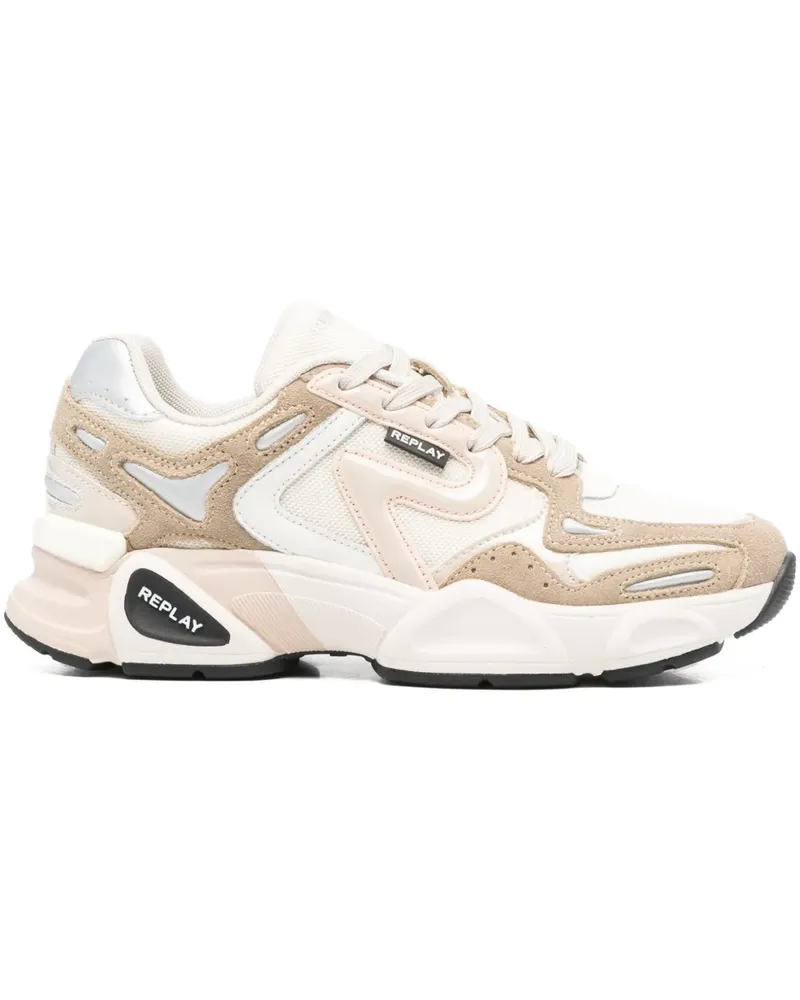 Replay lace-up panelled sneakers - Nude Nude