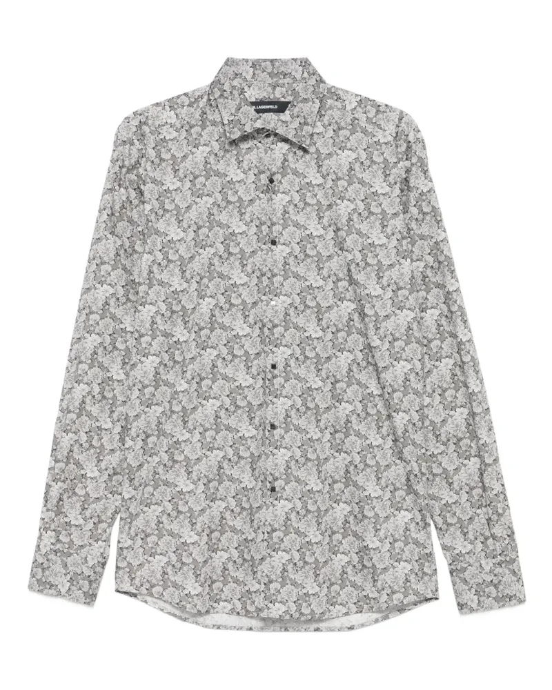Karl Lagerfeld Hemd mit Blumen-Print - Grau Grau