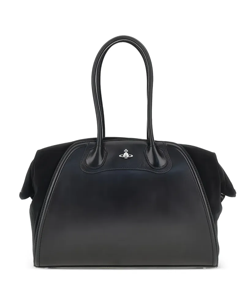 Vivienne Westwood Schultertasche mit Orb-Schild - Schwarz Schwarz