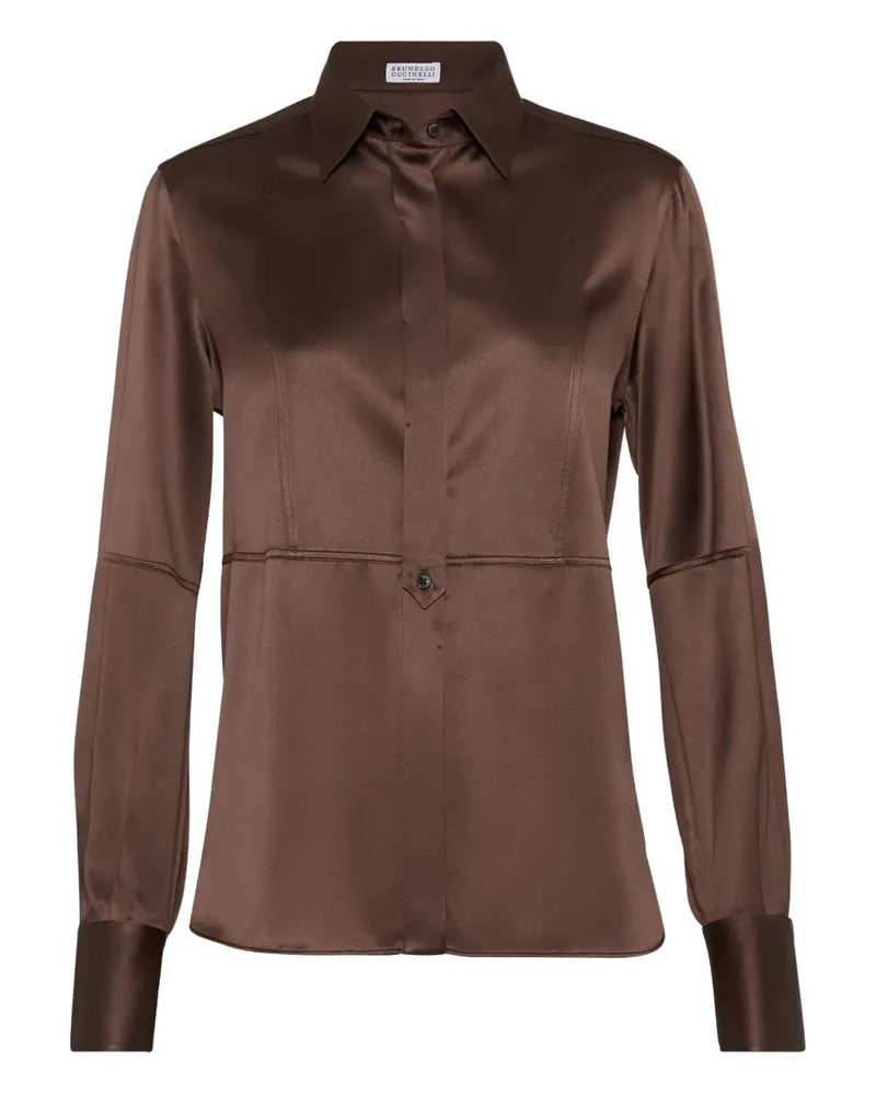 Brunello Cucinelli Hemd aus Seide - Braun Braun
