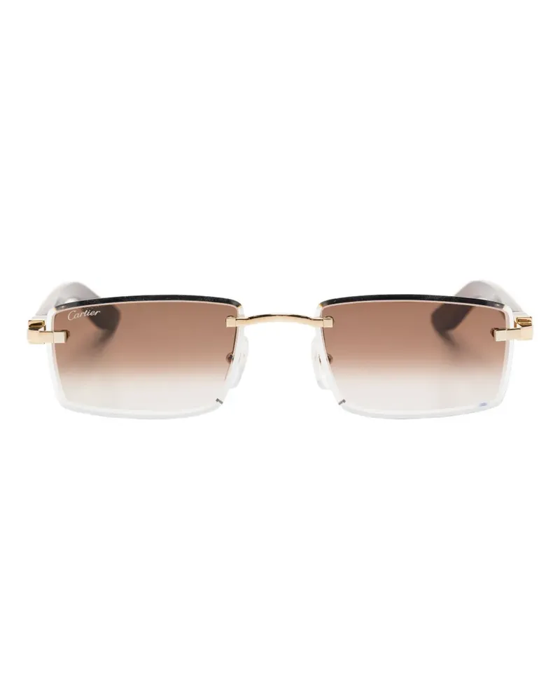 Cartier rectangle-frame sunglasses - Gold Gold