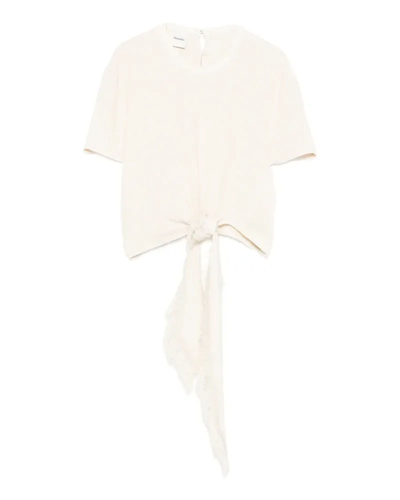 Nanushka Mariel frayed-detail top - Nude Nude