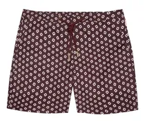 Badeshorts mit geometrischem Print - Rot