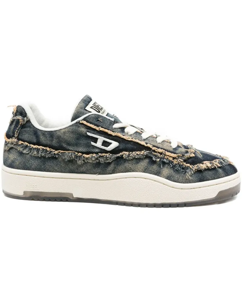 Diesel Ausgefranste Jeans-Sneakers - Blau Blau