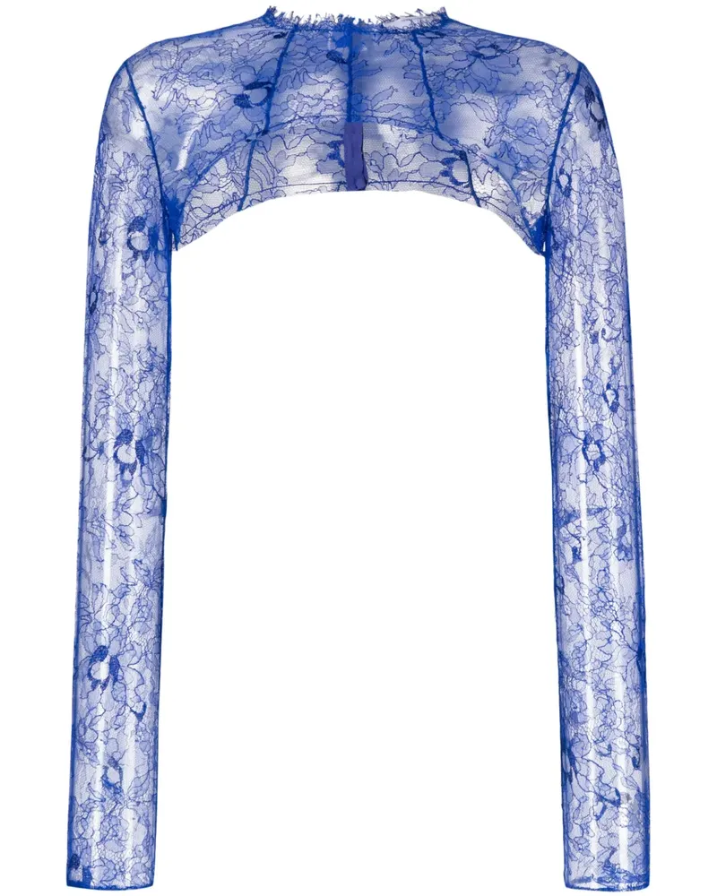 OFF-WHITE Cropped-Top aus Spitze - Blau Blau