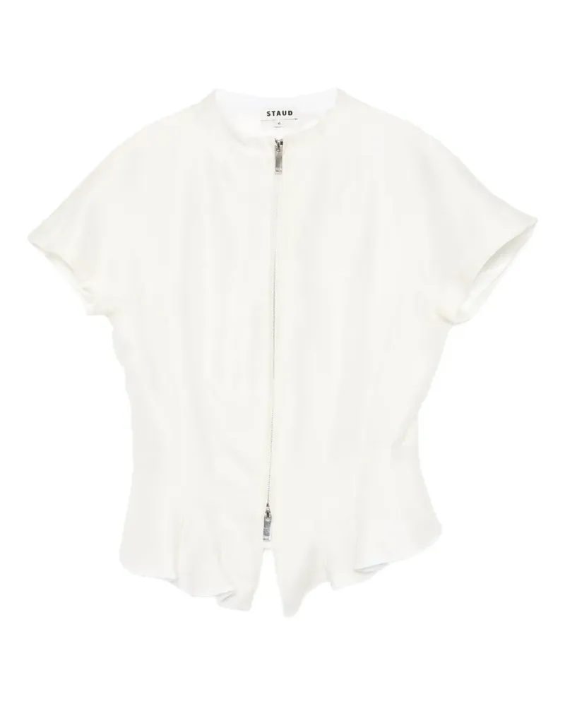STAUD Maelle zip-up top - Weiß Weiß