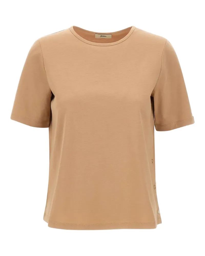 Herno T-Shirt mit seitlichem Schlitz - Nude Nude