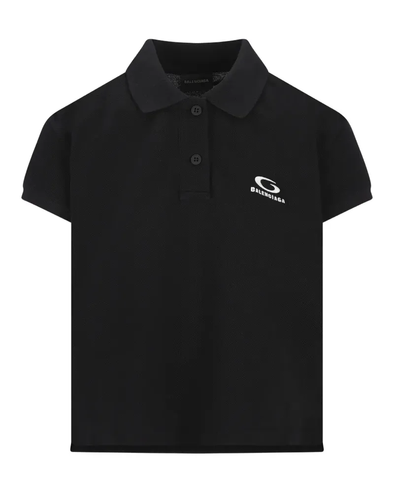 Balenciaga logo-embroidery polo shirt - Schwarz Schwarz
