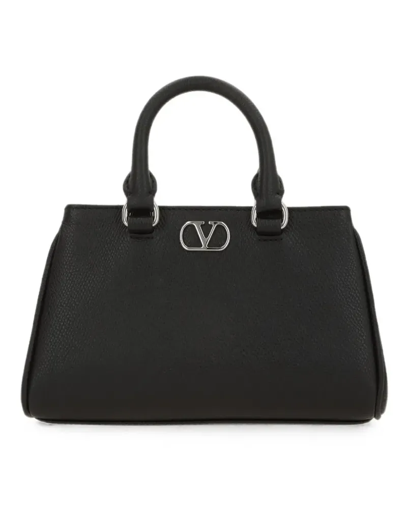 Valentino Garavani VLogo Signature grained leather tote bag - Schwarz Schwarz
