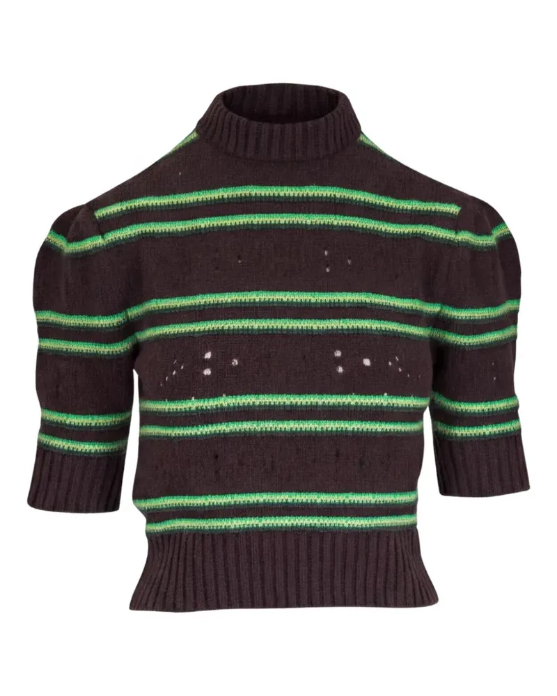 Marni Gestreifter Kaschmirpullover - Braun Braun
