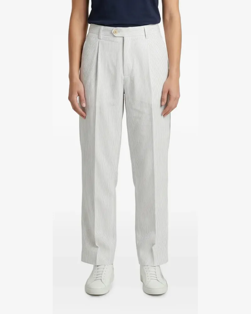 Brunello Cucinelli striped relaxed-fit trousers - Weiß Weiß