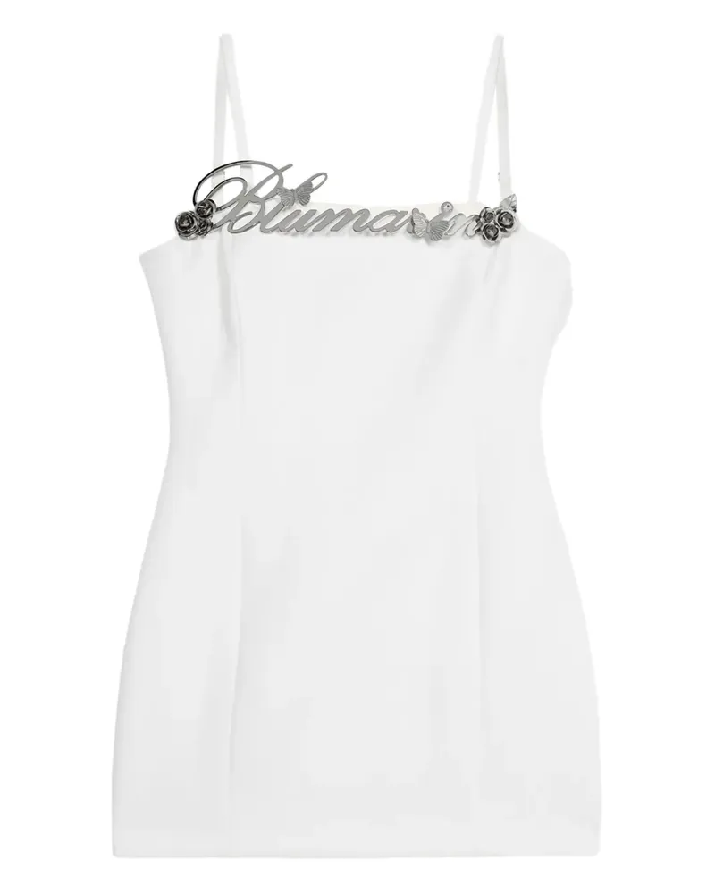 Blumarine Kleid mit Logo-Verzierung - Weiß Weiß