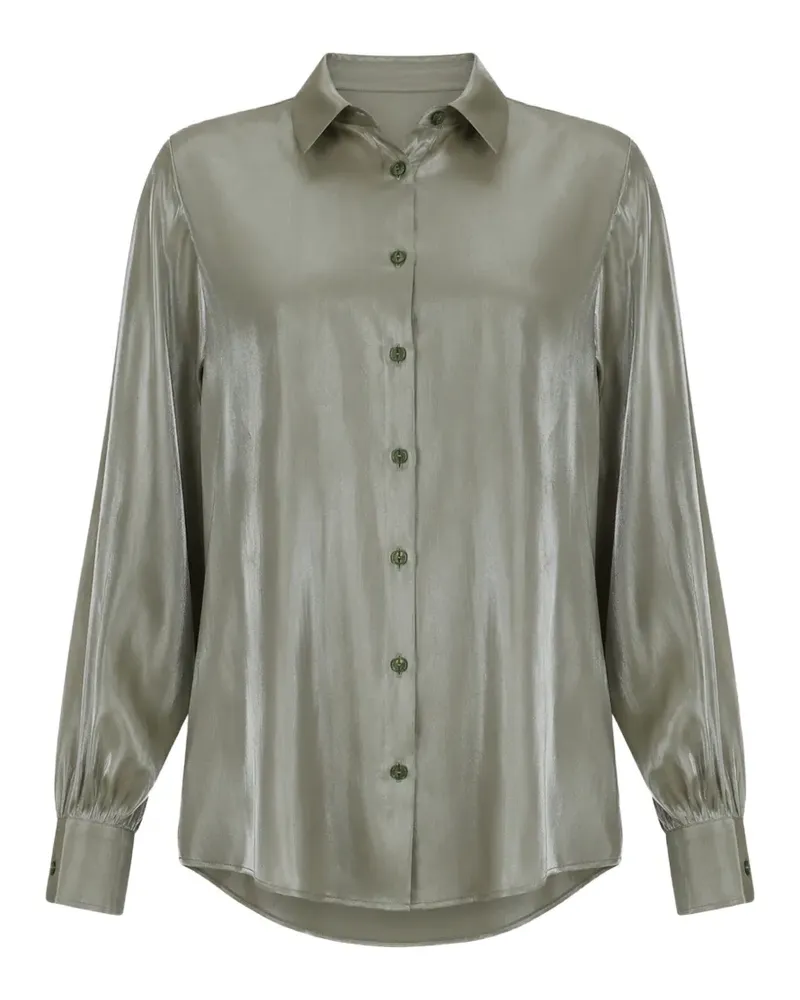 CRUNA Ivonne satin-finish shirt - Grün Grün