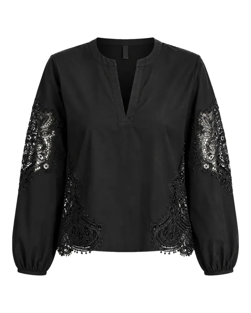 Kaos lace-panelled V-neck blouse - Schwarz Schwarz