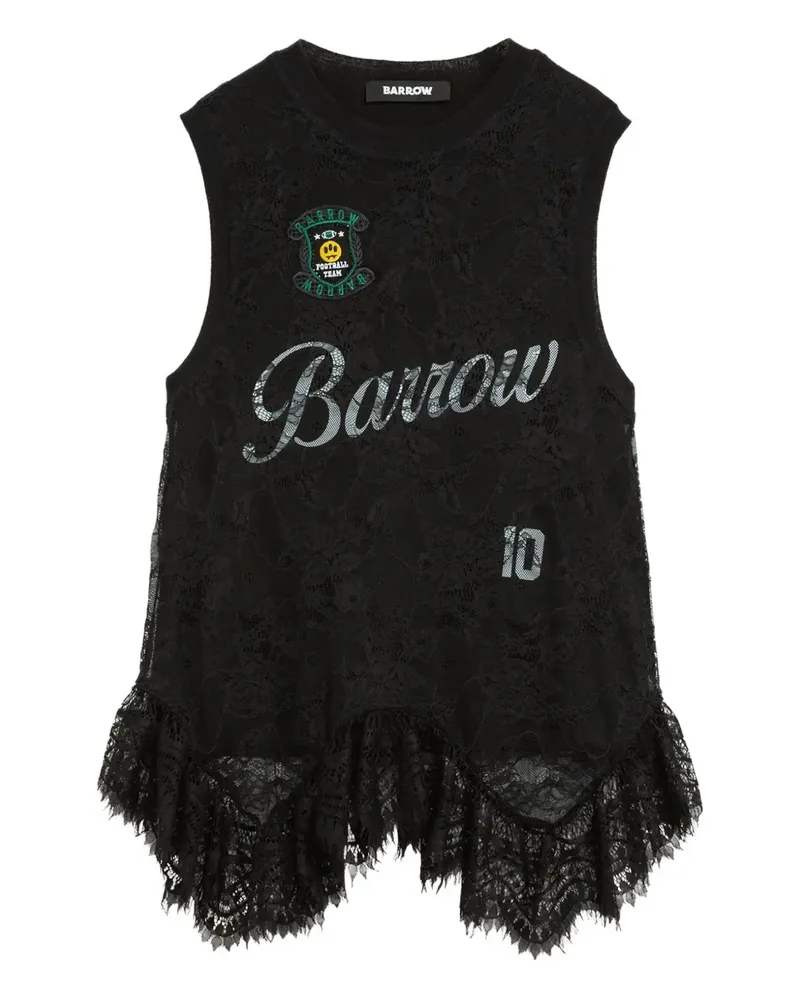 BARROW Trägershirt mit Spitzenmuster - Schwarz Schwarz
