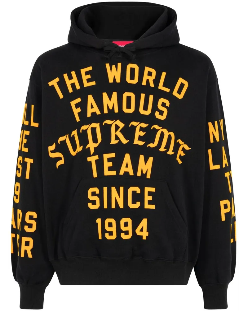 Supreme Being Beflockter Team Hoodie Schwarz