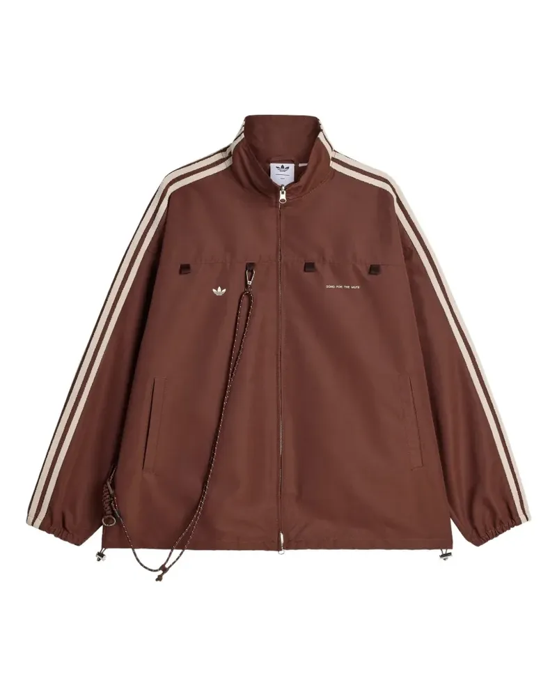 Song For The Mute x adidas Originals 007 Sportjacke mit Streifen - Braun Braun