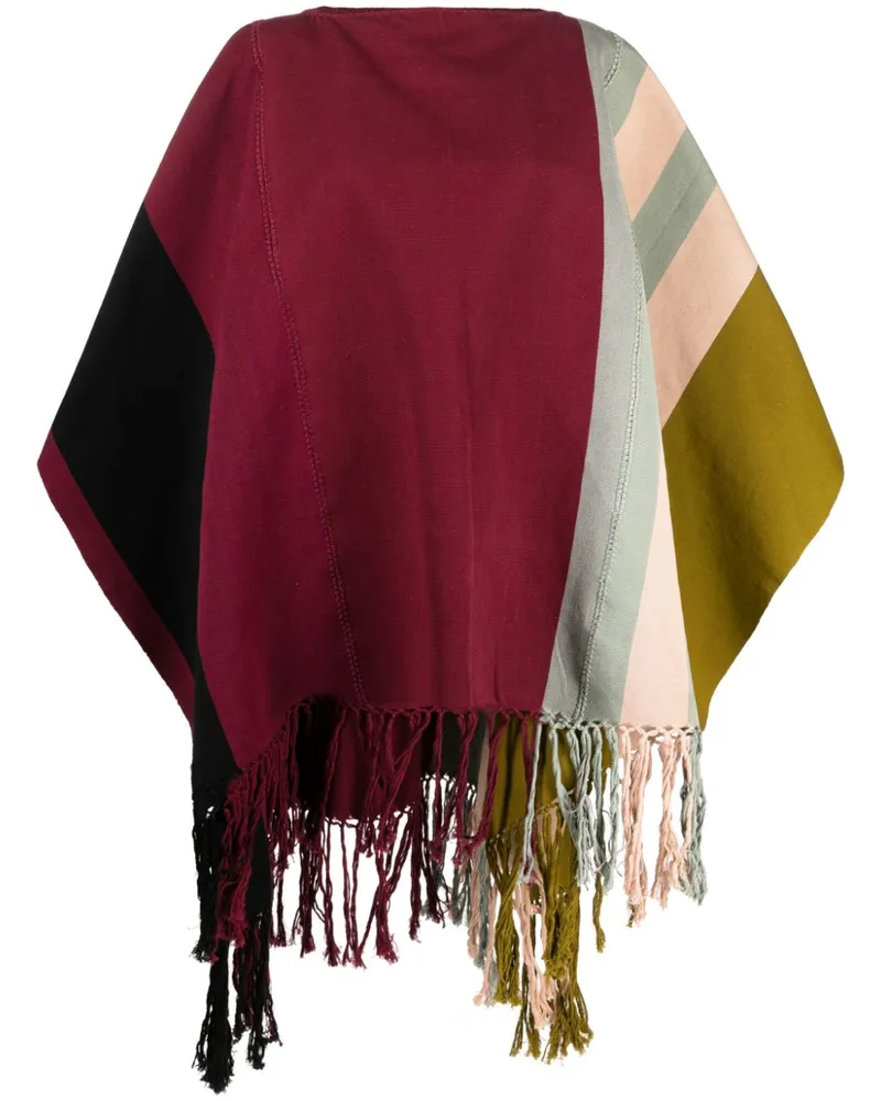 Colville Gestreifter Poncho - Rot Rot