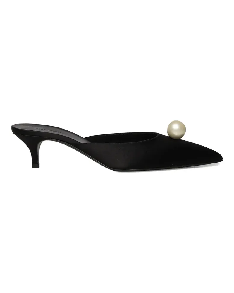 Magda Butrym faux-pearl silk-satin mules - Schwarz Schwarz