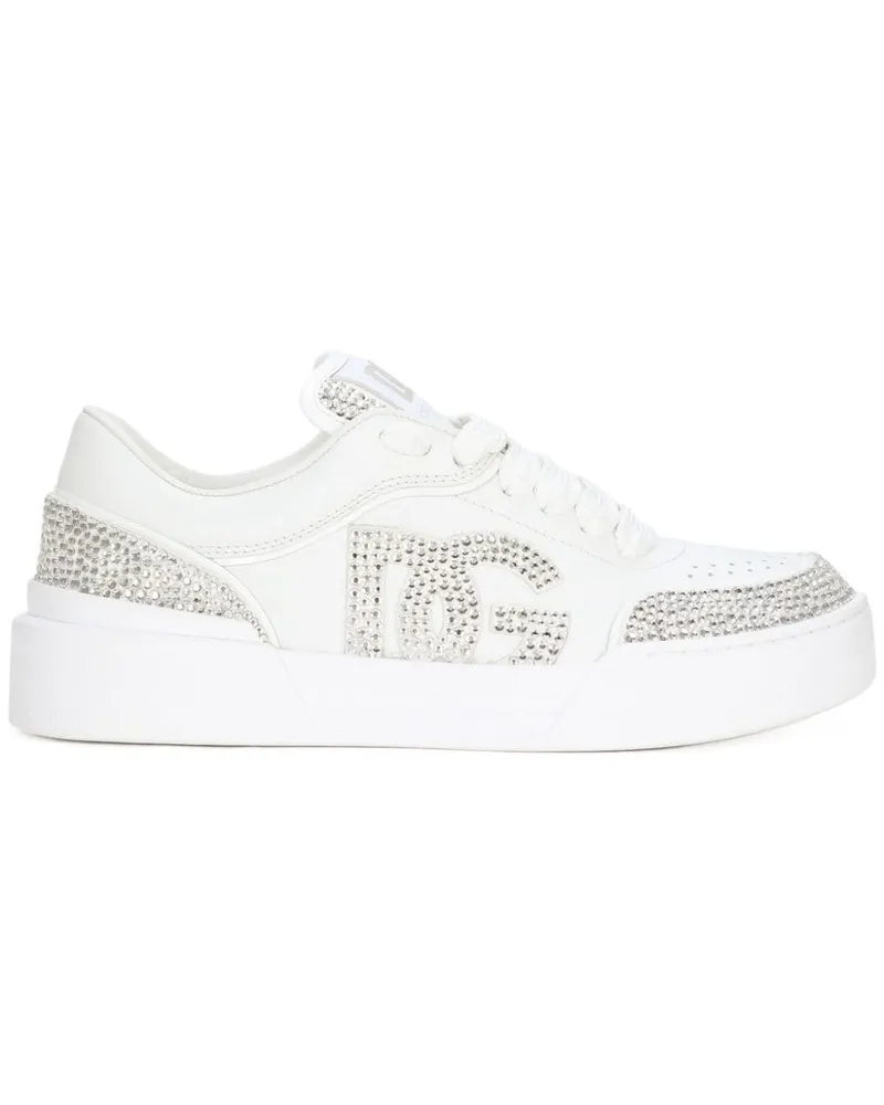 Dolce & Gabbana Sneakers mit Strass - Weiß Weiß