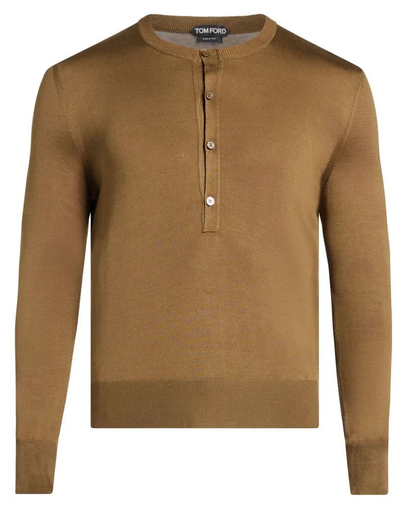 Tom Ford Fein gestricktes Seiden-T-Shirt - Grün Grün