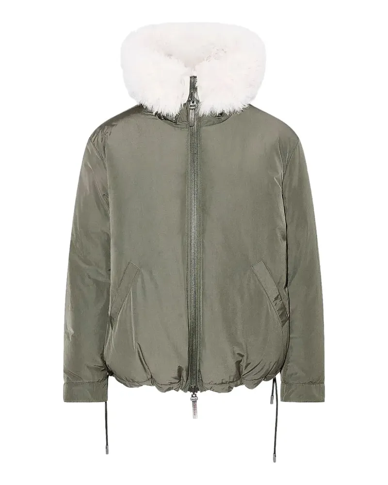 Yves Salomon fur-hooded jacket - Grün Grün