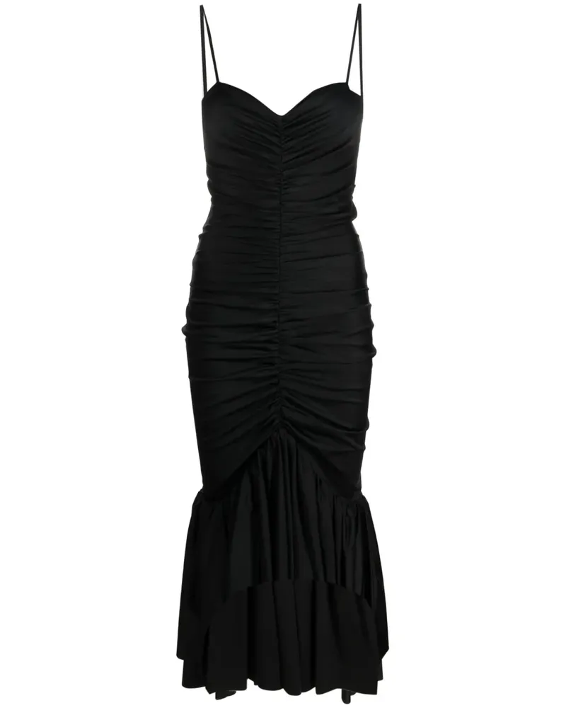 Amen Drapiertes Midikleid - Schwarz Schwarz