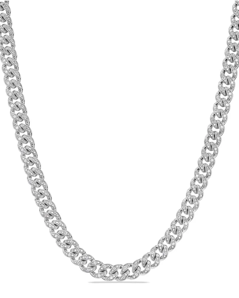 David Yurman Halskette aus Sterlingsilber mit Diamanten Silber