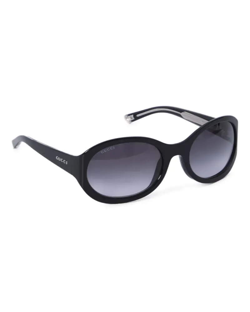 Gucci Sonnenbrille mit rundem Gestell - Schwarz Schwarz