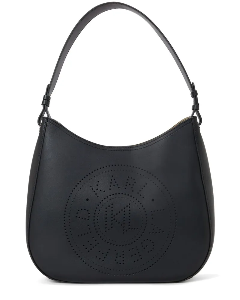 Karl Lagerfeld Perforierte K/Circle Hobo-Tasche - Schwarz Schwarz