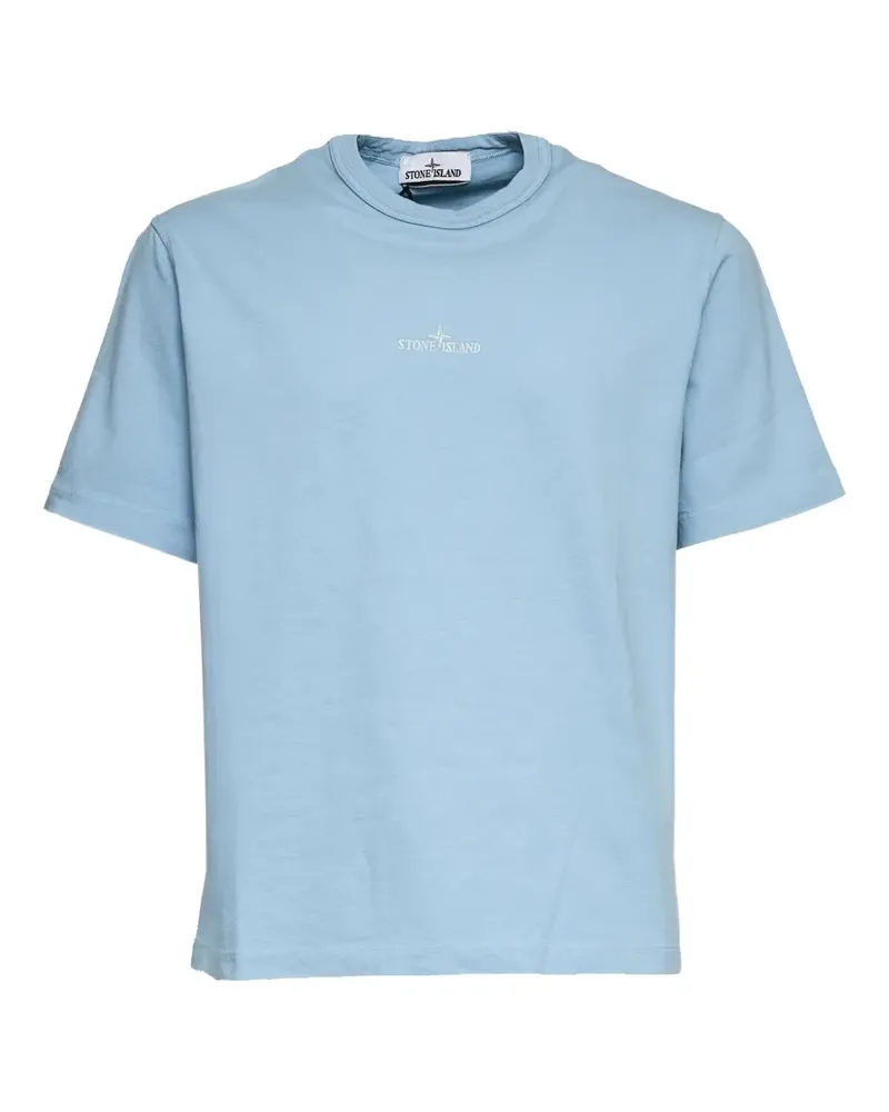 Stone Island logo-embroidered T-shirt - Blau Blau
