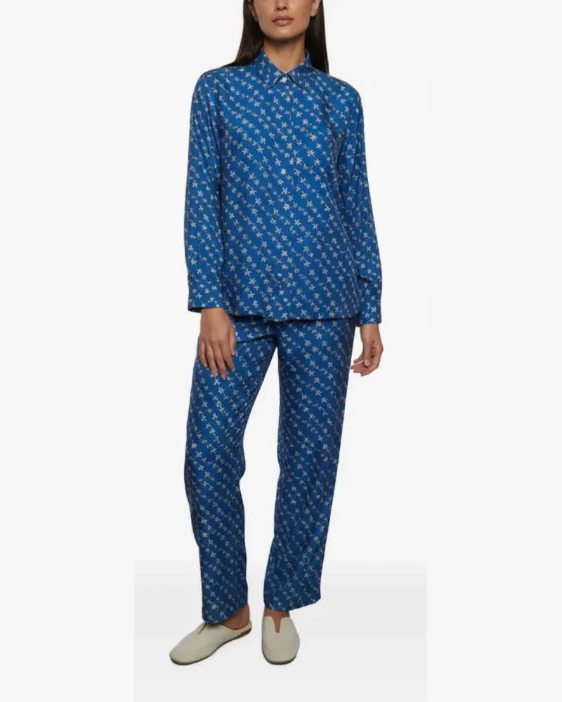 Max Mara starfish-print shirt and trousers set - Blau Blau