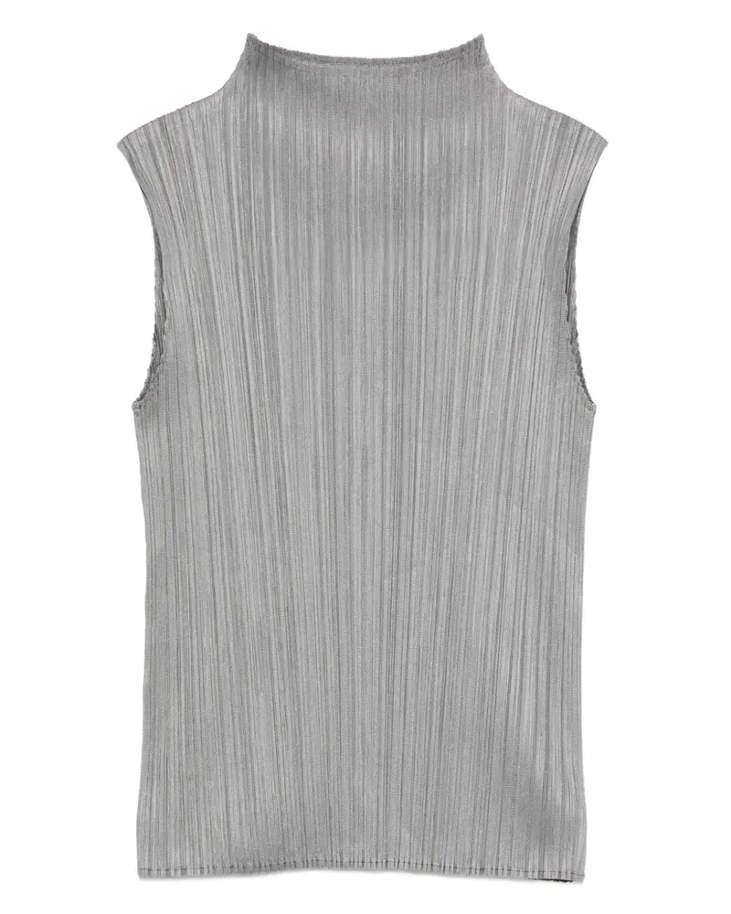 Issey Miyake Oberteil mit Stehkragen - Grau Grau