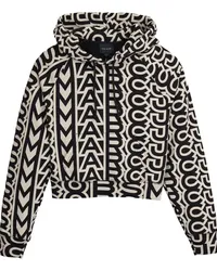 Marc Jacobs Monogram Cropped-Hoodie Schwarz