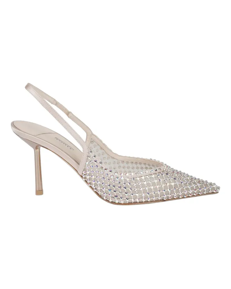 Le Silla Gilda crystal-embellished mesh pumps - Nude Nude