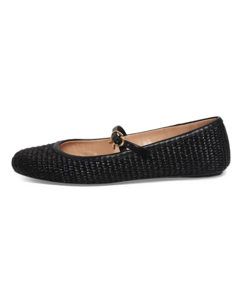 Gianvito Rossi Ballerinas aus Raffiabast - Schwarz Schwarz