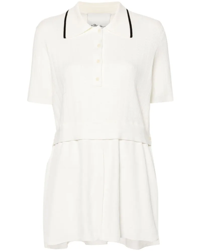 3.1 phillip lim Poloshirt aus Pointelle-Strick - Weiß Weiß