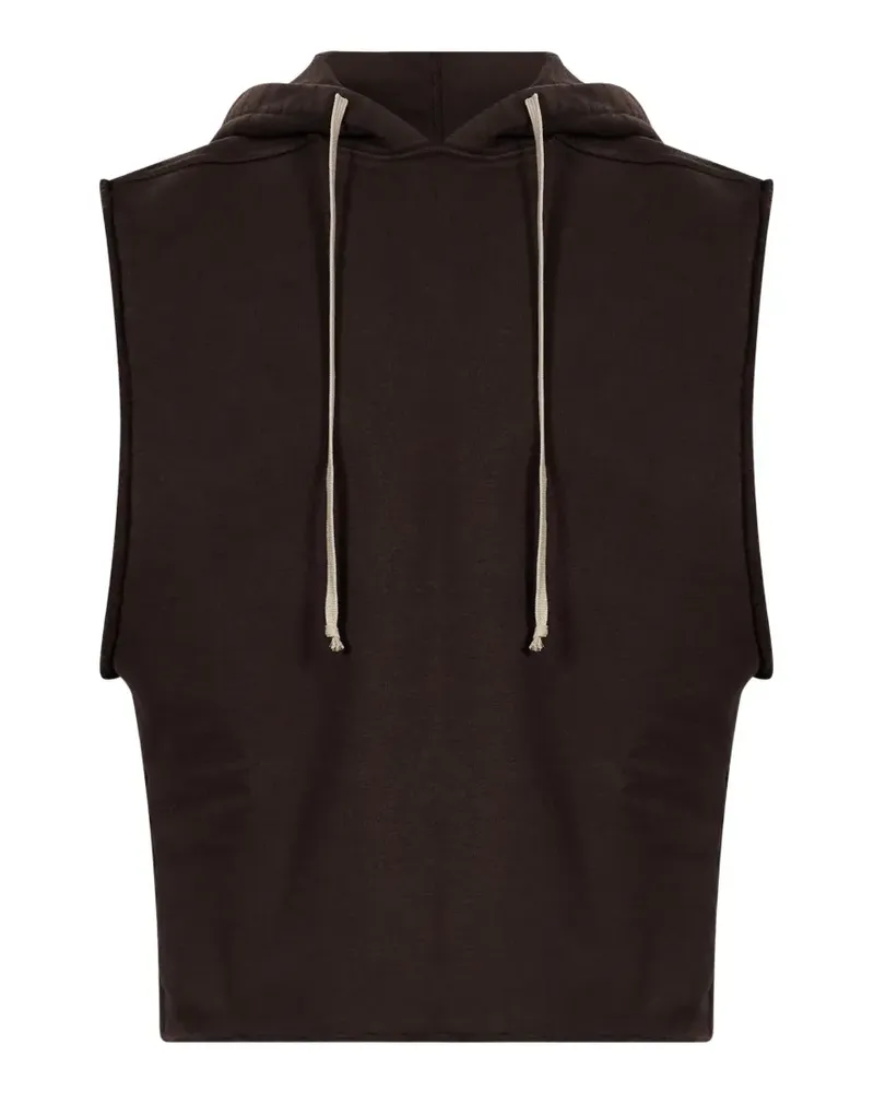 DRKSHDW by Rick Owens cropped sleeveless hoodie - Braun Braun