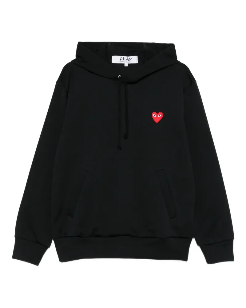 Comme des Garçons Hoodie mit aufgestickten Herzen - Schwarz Schwarz