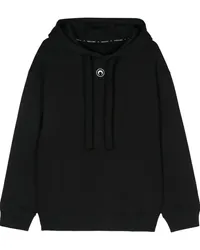 Marine Serre Hoodie mit Crescent Moon-Stickerei Schwarz