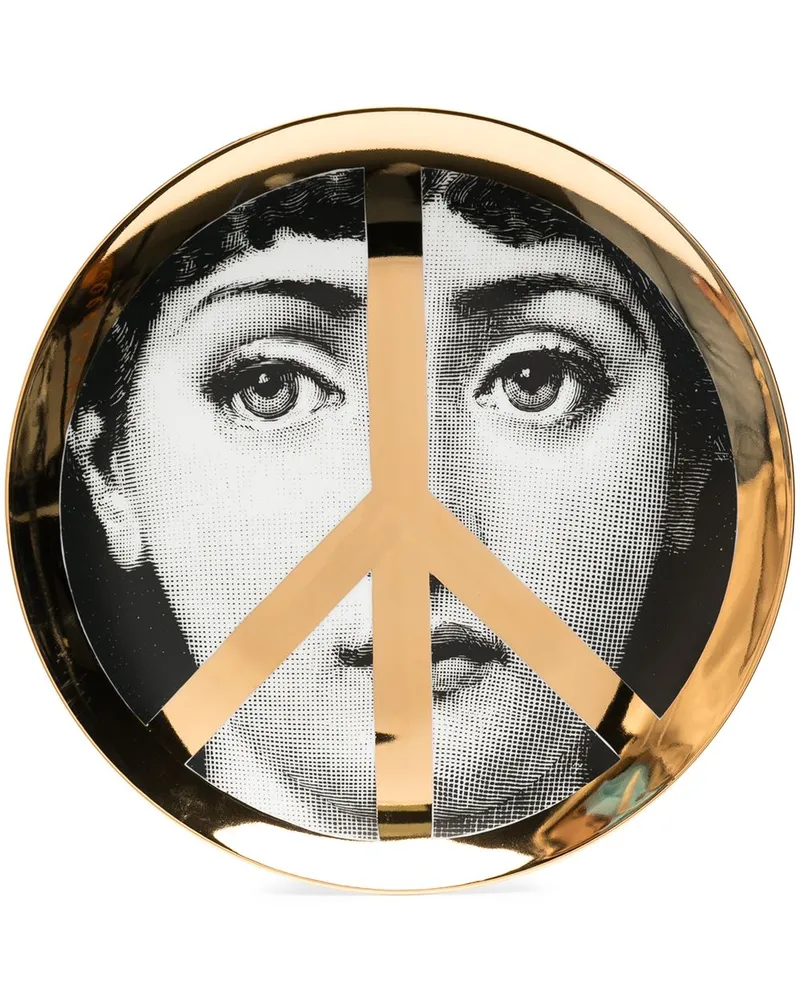 Fornasetti Wandteller mit Lina-Cavalieri-Print Gold