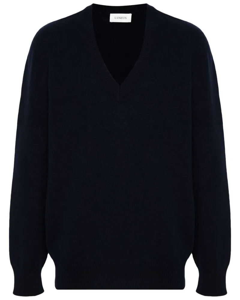 Laneus Pullover mit V-Ausschnitt Blau