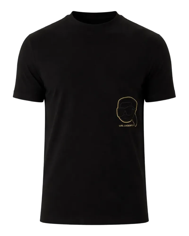 Karl Lagerfeld T-Shirt mit rundem Ausschnitt - Schwarz Schwarz