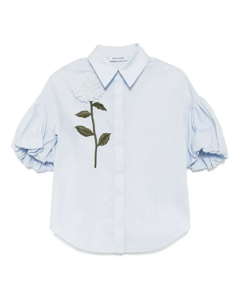 Dice Kayek Hemd mit Blumen-Stickereien - Blau Blau