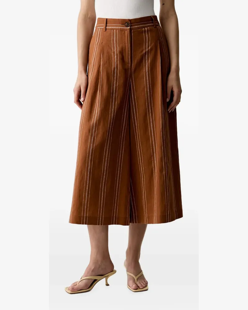 Benetton vertical-stripe cropped palazzo pants - Braun Braun